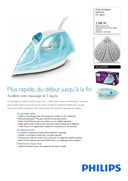 Philips GC2670/20 EasySpeed Advanced Fer vapeur Manuel utilisateur