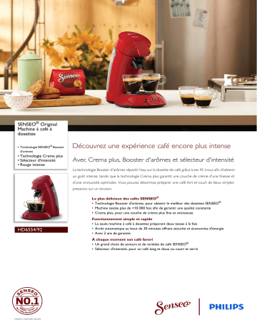 SENSEO® HD6554/92 SENSEO® Original Machine à café à dosettes Manuel utilisateur | Fixfr