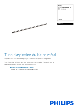 Philips CP0597/01 Tube d'aspiration du lait en métal Manuel utilisateur