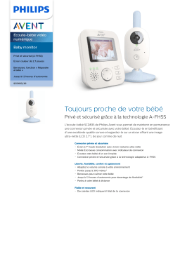 Avent SCD835/26 Avent Baby monitor Écoute-bébé vidéo numérique Manuel utilisateur