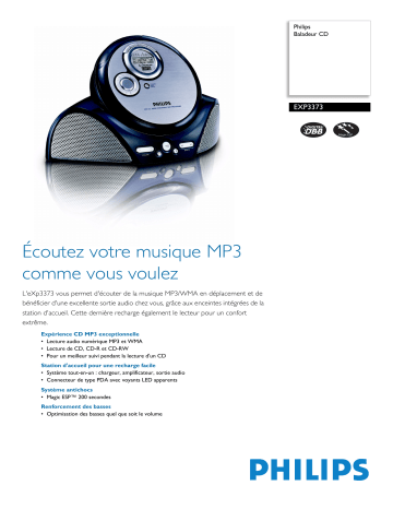 Philips EXP3373/00C Baladeur CD Manuel utilisateur | Fixfr