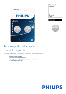 Philips CR2450P2/00B Minicells Pile bouton Manuel utilisateur