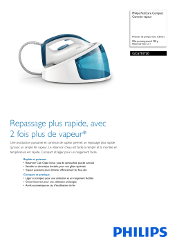 Philips GC6707/20 FastCare Compact Centrale vapeur Manuel utilisateur