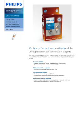 Philips 24961CU60X2/10 Ultinon Pro6000 SI Lampe de signalisation pour poids lourd Manuel utilisateur