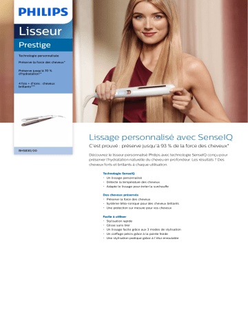 Philips BHS830/00 Prestige Lisseur Manuel utilisateur | Fixfr