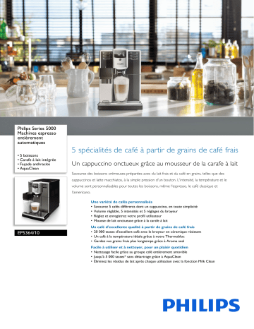 Philips EP5364/10 Series 5000 Machines espresso entièrement automatiques Manuel utilisateur | Fixfr