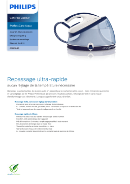 Philips GC8638/20 PerfectCare Aqua Centrale vapeur Manuel utilisateur