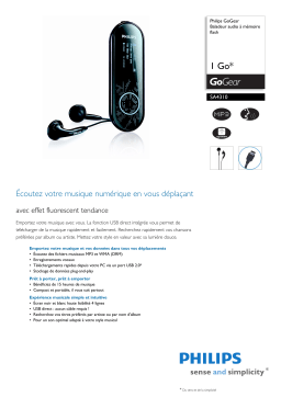 Philips SA4310/02 GoGear Baladeur audio à mémoire flash Manuel utilisateur