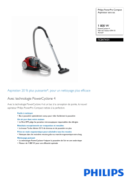 Philips FC8474/01 PowerPro Compact Aspirateur sans sac Manuel utilisateur