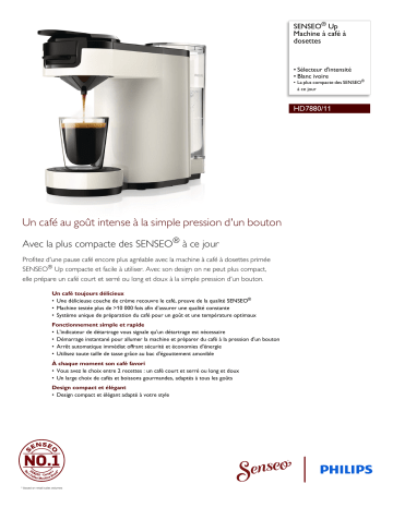 SENSEO® HD7880/11 SENSEO® Up Machine à café à dosettes Manuel utilisateur | Fixfr