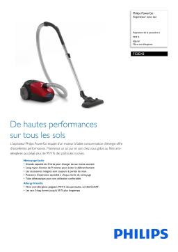 Philips FC8243/09R1 PowerGo Aspirateur avec sac Manuel utilisateur