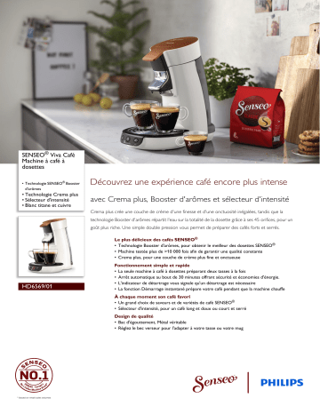 SENSEO® HD6569/01 SENSEO® Viva Café Machine à café à dosettes Manuel utilisateur | Fixfr