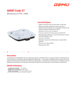 Gemu Code 5T PTFE / FKM diaphragm Fiche technique