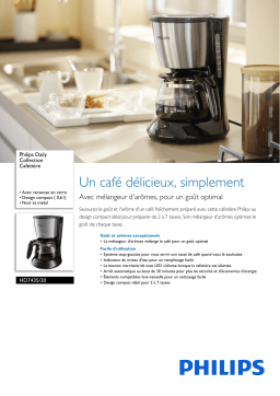 Philips HD7435/20 Daily Collection Cafetière Manuel utilisateur