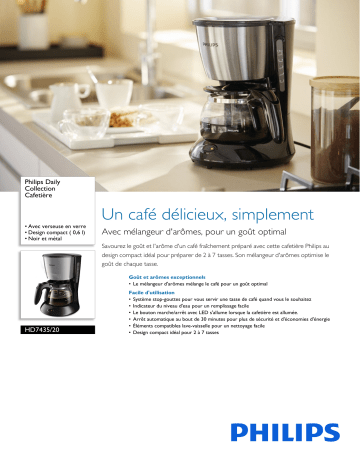 Philips HD7435/20 Daily Collection Cafetière Manuel utilisateur | Fixfr