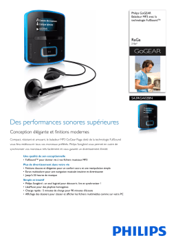 Philips SA3RGA02BN/02 GoGEAR Baladeur MP3 Manuel utilisateur