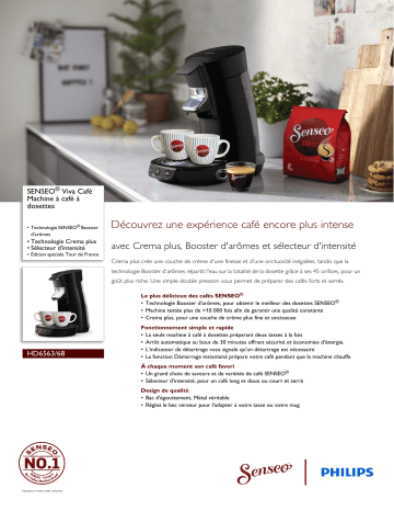 SENSEO® HD6563/68 SENSEO® Viva Café Machine à café à dosettes Manuel utilisateur | Fixfr