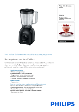 Philips HR2145/90 Daily Collection Blender Manuel utilisateur