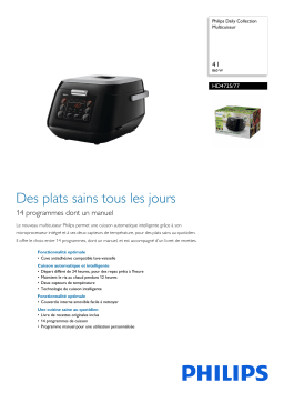 Philips HD4725/77 Daily Collection Multicuiseur Manuel utilisateur