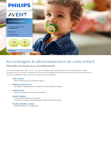 Avent SCF186/23 Avent Sucettes aérées Manuel utilisateur | Fixfr