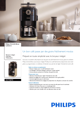 Philips HD7768/90 Grind & Brew Cafetière Manuel utilisateur