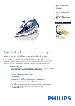 Philips GC4521/90 Azur Performer Plus Fer vapeur Manuel utilisateur