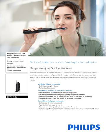 Philips HX9601/02 ExpertClean 7300 Brosse à dents électrique avec application Manuel utilisateur | Fixfr