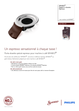 SENSEO® HD7001/01 SENSEO® Support à dosette Espresso Manuel utilisateur