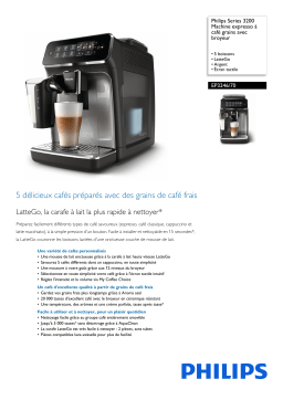 Philips EP3246/70 Series 3200 Machine expresso à café grains avec broyeur Manuel utilisateur