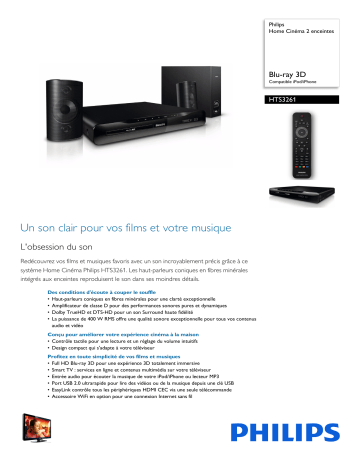 Philips HTS3261/12 Home Cinéma 2 enceintes Manuel utilisateur | Fixfr