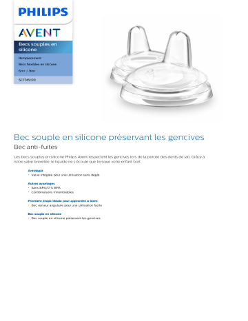 Avent SCF745/00 Avent Becs souples en silicone Manuel utilisateur | Fixfr