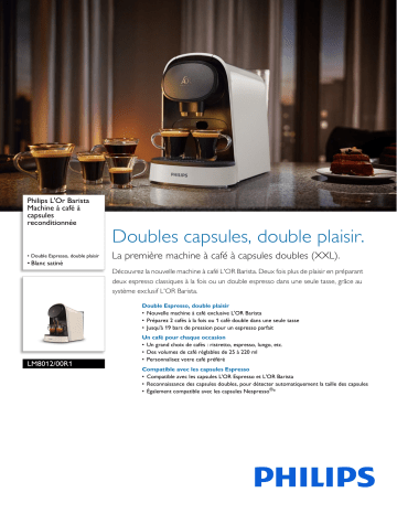 Philips LM8012/00R1 L'Or Barista Machine à café à capsules reconditionnée Manuel utilisateur | Fixfr