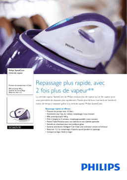 Philips GC6625/30 SpeedCare Centrale vapeur Manuel utilisateur