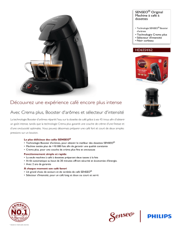 SENSEO® HD6554/62 SENSEO® Original Machine à café à dosettes Manuel utilisateur | Fixfr