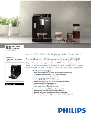 Philips HD8821/01 3000 Series Machine espresso Automatique Manuel utilisateur | Fixfr