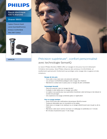 Philips S9987/85 Shaver 9800 Rasoir électrique 100 % étanche Manuel utilisateur | Fixfr