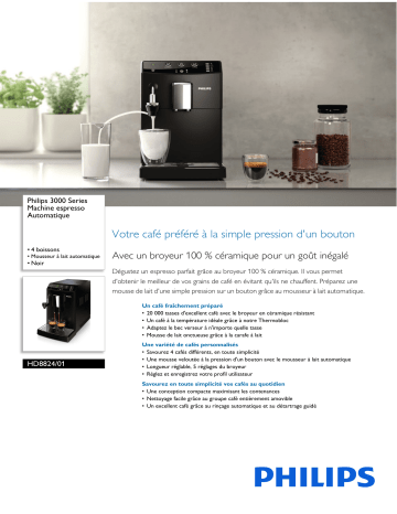 Philips HD8824/01 3000 Series Machine espresso Automatique Manuel utilisateur | Fixfr