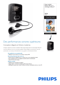 Philips SA3RGA04KN/02 GoGEAR Baladeur MP3 Manuel utilisateur