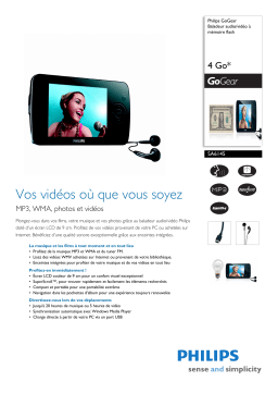 Philips SA6145/02 GoGEAR Baladeur vidéo Manuel utilisateur