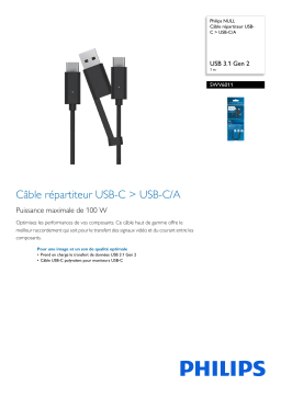 Philips SWV6011/12 Câble répartiteur USB-C > USB-C/A Manuel utilisateur