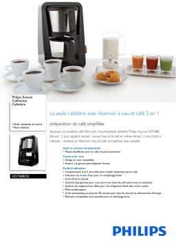 Philips HD7688/50 Avance Collection Cafetière Manuel utilisateur