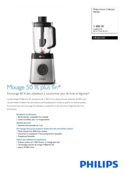 Philips HR3653/00 Avance Collection Blender Manuel utilisateur