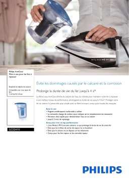 Philips GC024/10 IronCare Filtre à eau pour les fers à repasser Manuel utilisateur