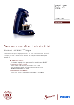 SENSEO® HD7810/46 SENSEO® Original Machine à café à dosettes Manuel utilisateur