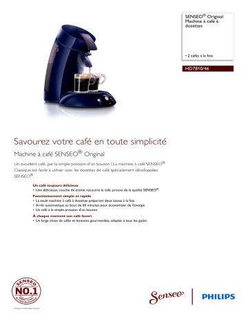 SENSEO® HD7810/46 SENSEO® Original Machine à café à dosettes Manuel utilisateur | Fixfr