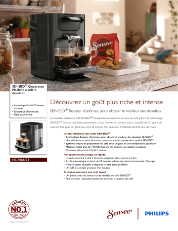 SENSEO® HD7866/21 SENSEO® Quadrante Machine à café à dosettes Manuel utilisateur | Fixfr