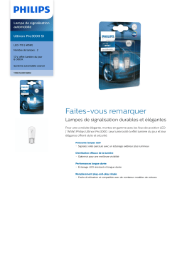 Philips 11961U30CWB2/40 Ultinon Pro3000 SI Lampe de signalisation automobile Manuel utilisateur