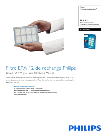 Philips FC8031/00 Filtre de sortie s-filter® Manuel utilisateur | Fixfr