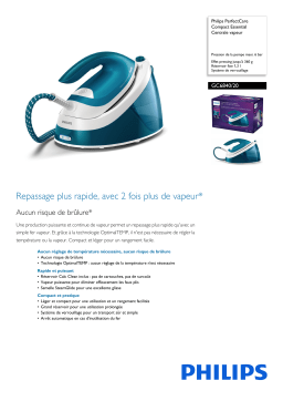 Philips GC6840/20 PerfectCare Compact Essential Centrale vapeur Manuel utilisateur