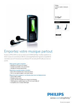 Philips SA4025/02 Baladeur audio à mémoire flash Manuel utilisateur